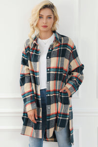 Apricot Mid Length Classic Plaid Shacket