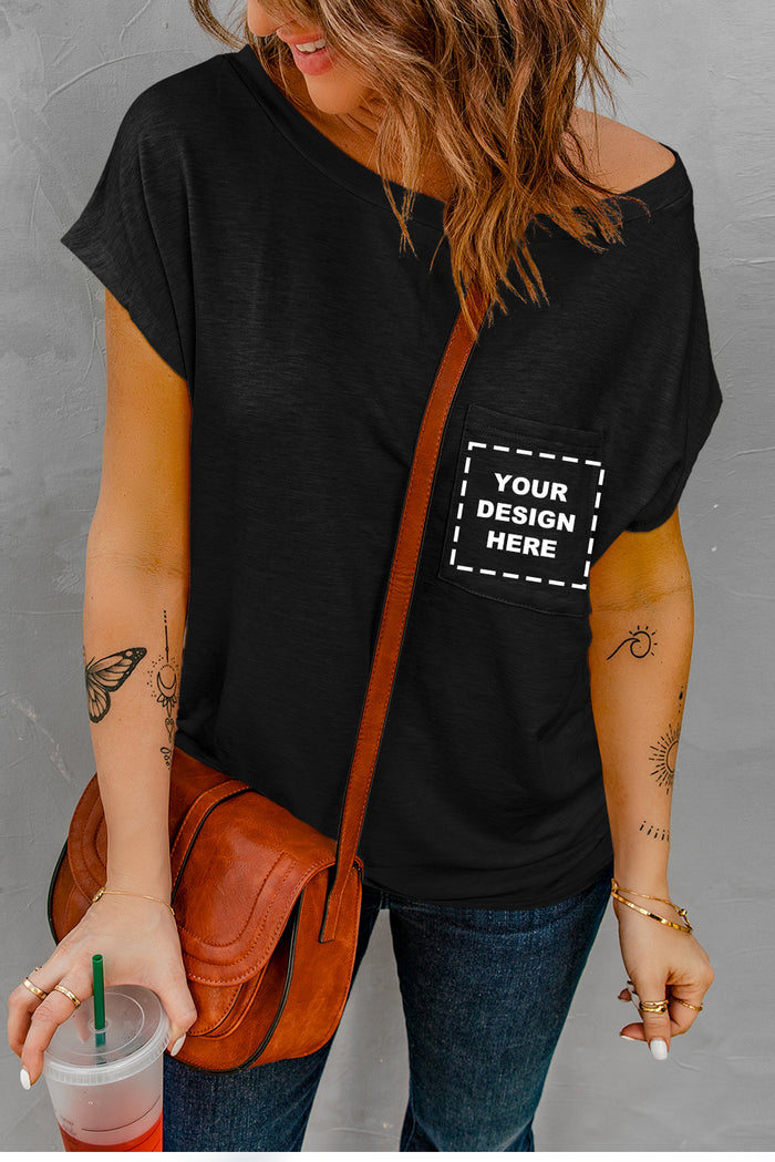 Blank Apparel - Black Pocketed Tee with Side Slits