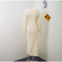 Elegant Solid Sequined Dress Women Detachable Sleeve Cover Glitter Party Dresses Female 2024 Fashion Shining Evening Robe Lady