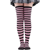 Color Striped Stockings Japanese Over Knee Socks Fashion Women Keep Warm Soks Sexy Slim Long Soks Black White Striped Hosiery