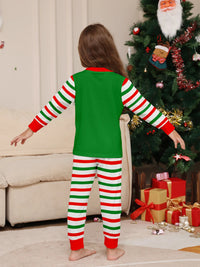 Christmas Family dress Christmas elements clothing for boys girls Adult baby set Halloween fun printed green stripe family dress