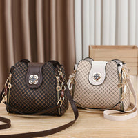 New Women Handbag Bag Luxury Design Bucket Shoulder Crossbody Bag Flip Check Print Large Capacity Single Shoulder Straddle Bag