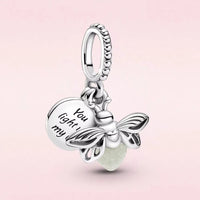 Luminous Firefly 925 Sterling Silver Charm Beads fit Original Pandora Charms Bracelet Necklace Silver Jewelry Making DIY Gift