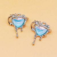 10pcs New Heart Enamel Charms Pink Fashion Y2K Style Pendants For Making DIY Handmade Findings Accessories Necklace Jewelry