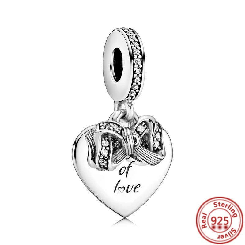 100% 925 Sterling Silver Love Puppy Football Camera Infinite Heart Beads Fit Original Pandora Charms Bracelet Women Jewelry Gift