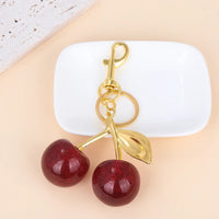 Fashion Delicious Red Cherry Keychain Summer Fruits Cherries Pendant Keyring For Women Men Jewelry Bag Key Accessories Gift