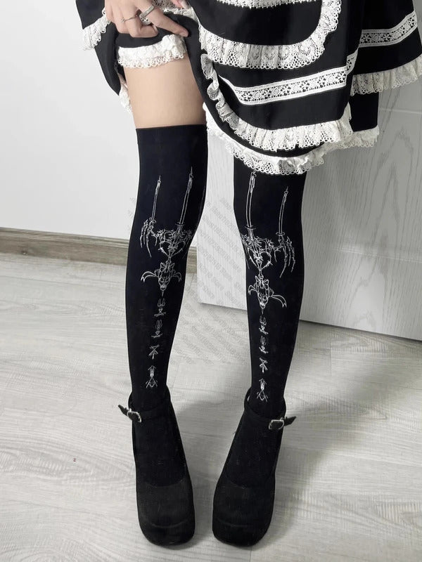 Goth cross Y2K Sweet Over Knee Long Socks Women Girs Sexy Nylon Calf Socks Thigh High Stockings Legging JK Lolita Cosplay Tights