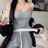 Women Winter Warm Underwear Solid Color Thermal Casual Nightwear Sexy Elasticity Female Thin Velvet T-shirt Sleeveless Tops