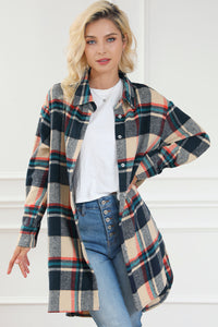 Apricot Mid Length Classic Plaid Shacket