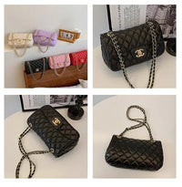 2024 new diagonal chain small square bag, classic texture, simple and fashionable, niche fashion style, luxurious high-end feel