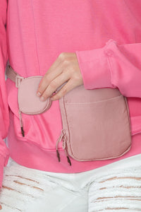 Light Pink Sporty Single Shoulder Bag with Pouch