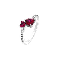 Valentine's Day Gift Red Heart 925 Sterling Silver Elegance Ring For Women Jewelry Rings For Wedding Party