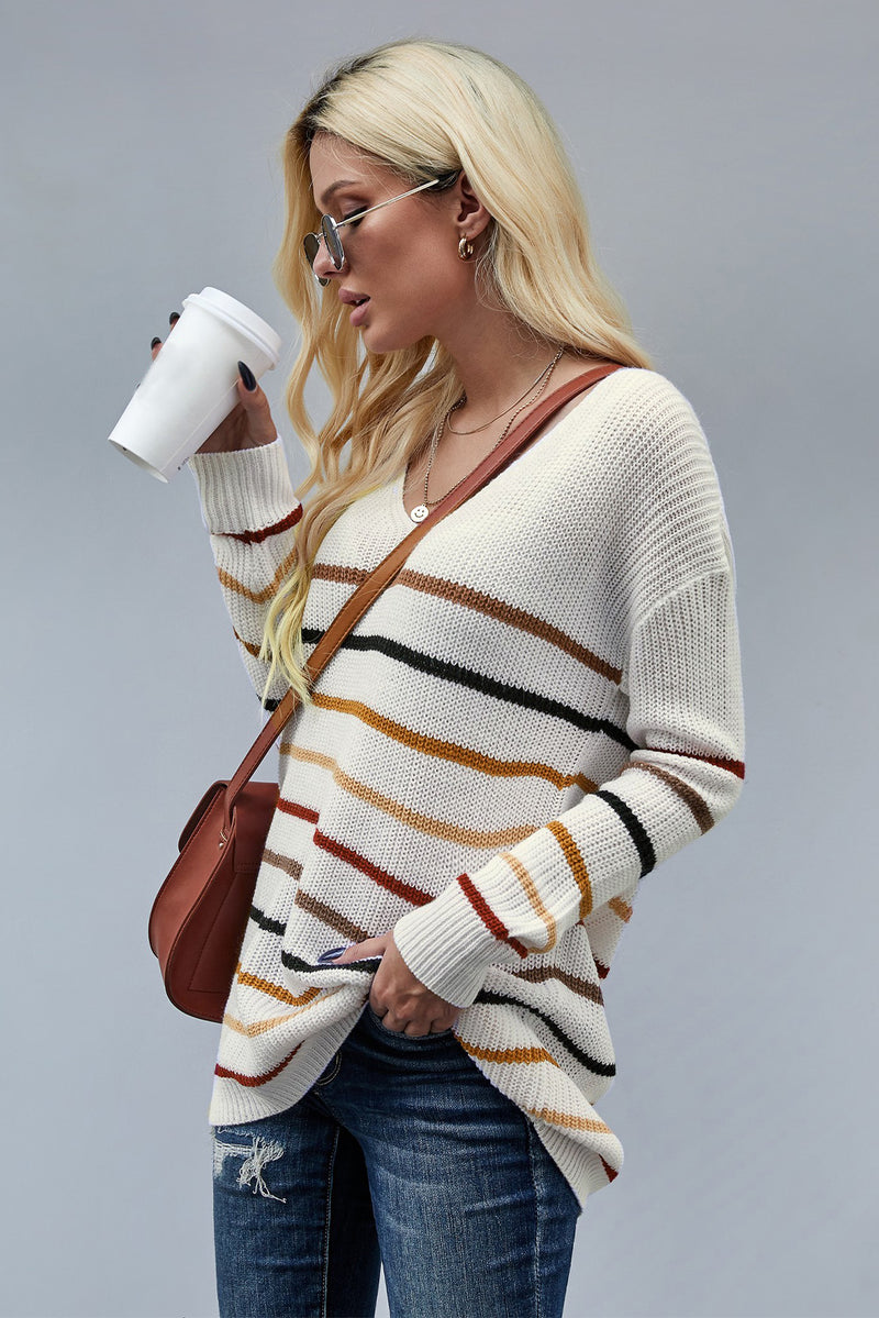 Multicolor Striped Knit Sweater