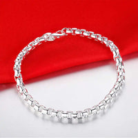 925 Sterling Silver Rose Flowe Bracelet Nice Snake Chain High Quality For Women Men Fashion Jewelry Wedding Engagement Party