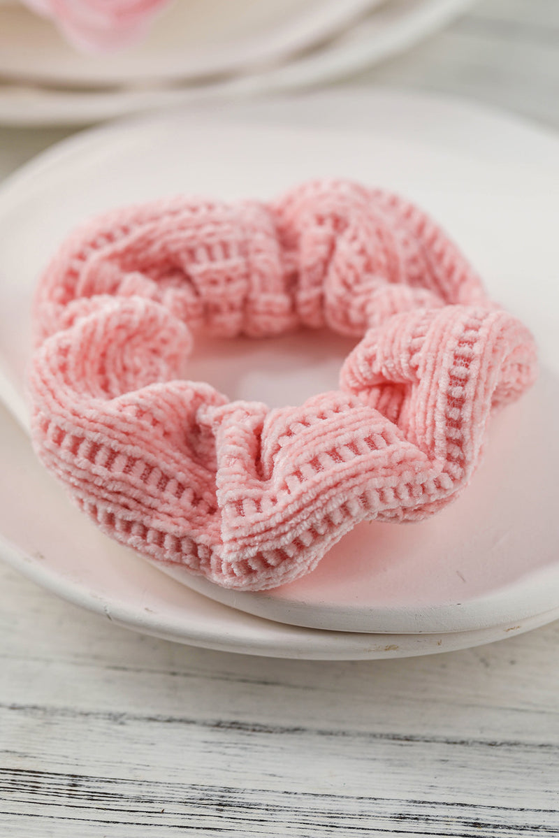 Light Pink Knitted Large Scrunchy Hair Tie