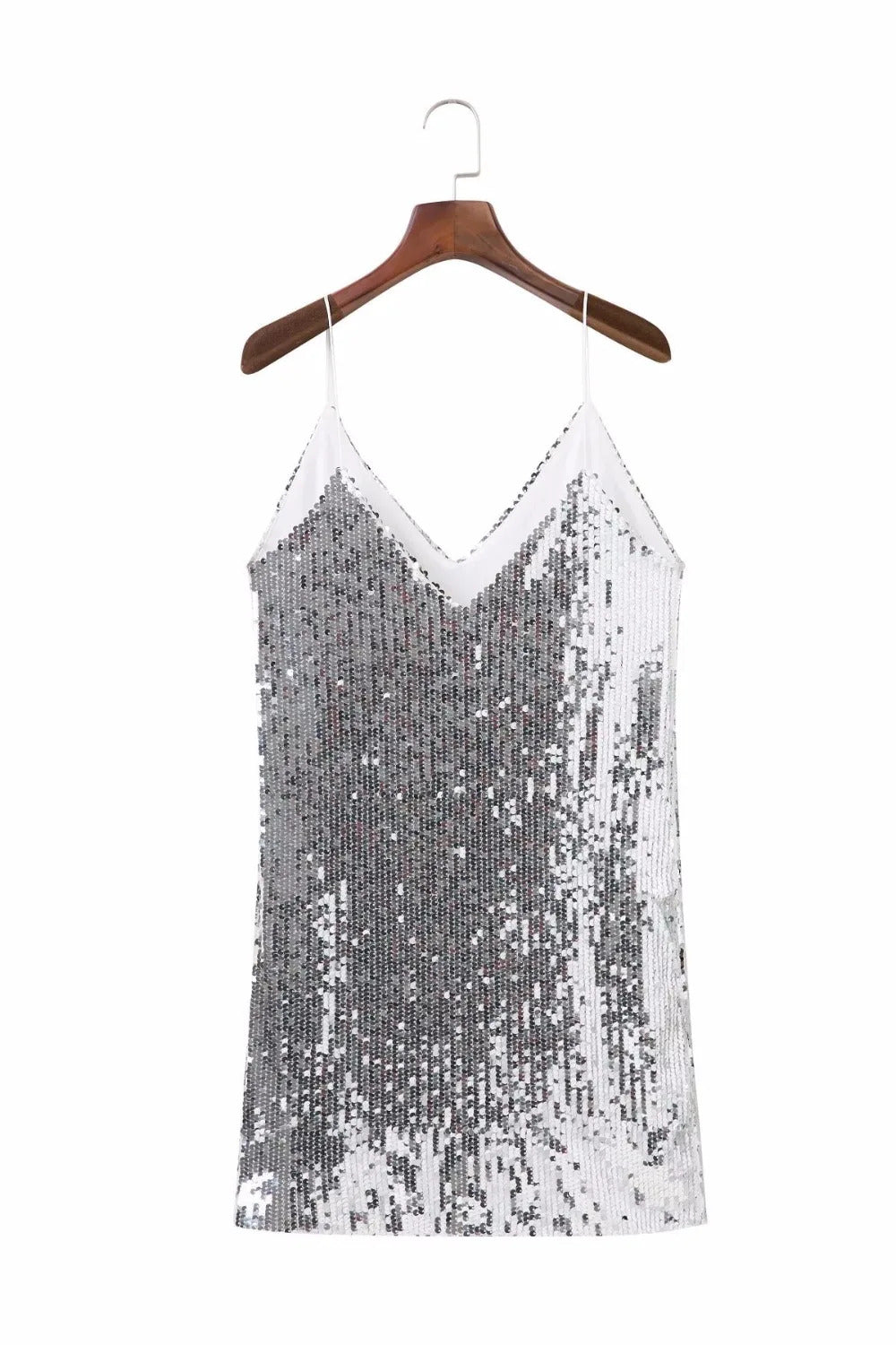 Deep V Neck Autumn Silver Sequined Backless Sexy Dress Women Off Shoulder Mini  Christmas Party Club  Vestidos