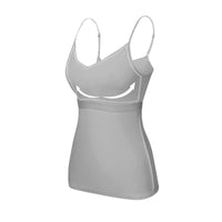 Padded Bra Tank Top Women Modal Spaghetti Solid Cami Top Vest Female Adjustable Camisole With Built In Bra Fitness Clothing