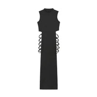 Summer Woman's Criss Cross Cut Out Sexy Sleeveless Bandage Dress Elegant Black Backless Chic Tank Top Club Party Slim Clothing