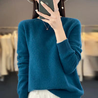 New cashmere sweater women's sweater in autumn and winter 100% merino wool fashion O-neck autumn warm pullover top