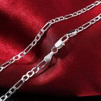 Noble new arrive 925 sterling silver 4MM chain for men Women Bracelet Necklace jewelry set lady Christma gifts charms wedding