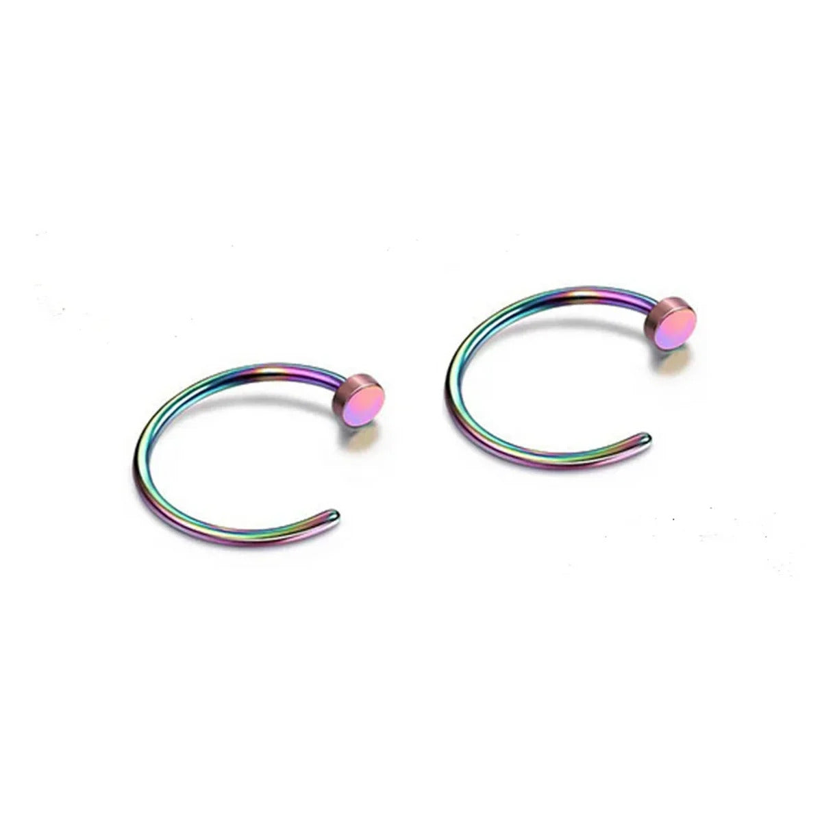 2/10pcs 20G Fake Nose Rings for Women Men,316L Stainless Steel Clip On Lip Rings Labret Ring Nose Piercing Jewelry