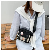 Korean Style Canvas Shoulder Bag For Women New Fashion Female Crossbody