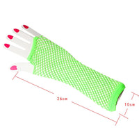 Women Fashion Neon Fishnet Fingerless Long Gloves Leg Arm Cuff Party Wear Fancy Dress for Womens Sexy Beautiful Arm Warmer