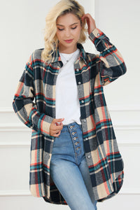 Apricot Mid Length Classic Plaid Shacket