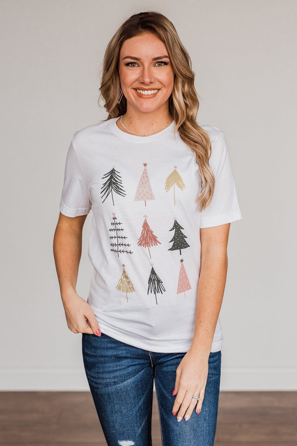 White Christmas Tree Graphic Tee