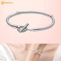 Danturn 925 Sterling Silver Bracelets Gold Heart, Butterfly Crown Women Bangles Luxury Jewelry Anniversary GIft DIY Fashions