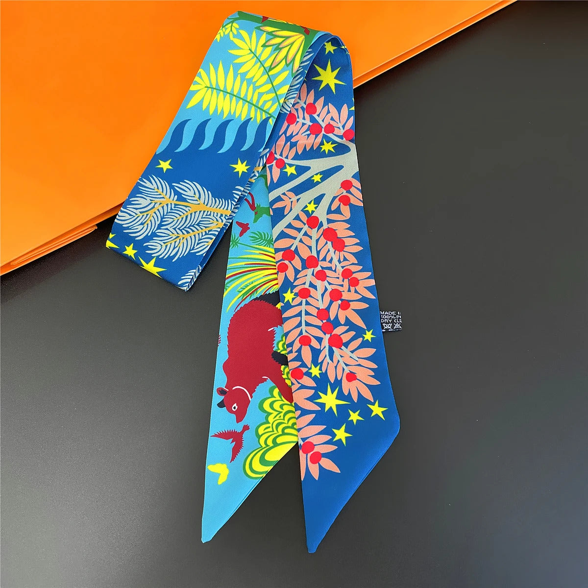 2024 Brand Design Zebra In Flowers Women Scarf Luxury Silk Scarf Fashion Hair Headband Foulard Skinny Bag Scarves Neckerchief