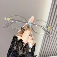 Y2K Retro Oval Frame Glasses Women Female  Sweet Cool Eyewear Trend Reading Computer Anti Blue Light Eyeglasses