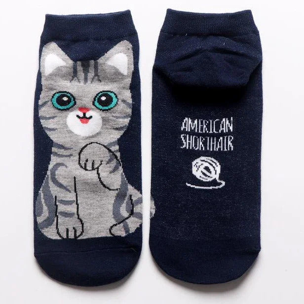 1-5Pairs Cotton Short Sock Cartoon 3D Cat Puppy Dog Animal Socks Harajuku Kawaii Women Girls Anklet Socks Breathable Casual Sox