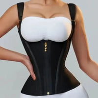 Fajas Colombianas Body Shaper Shapewear Women Vest Tops Double Compression Waist Trainer Corset Adjustable Zipper and Hook-eyes