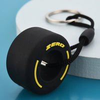 Luxury Mini F1 Racing Tire Keychain Car Key Accessories PVC Tyre Pendant Bag Charm Men's Gadgets Gifts For Friends Car Lovers