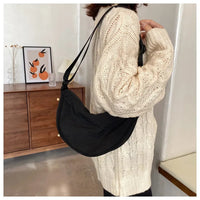 Casual Nylon Hobos Crossbody Bag for Women Shoulder Bag Woman Half Moon Chest Bags Tote Lady Travel Shopper Bag Female Purses