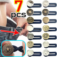 Jeans Elastic Retractable Button Expanders Adjustable Soft Seamless Pants Resilient Spring Metal Buckle Trouser Waist Extender