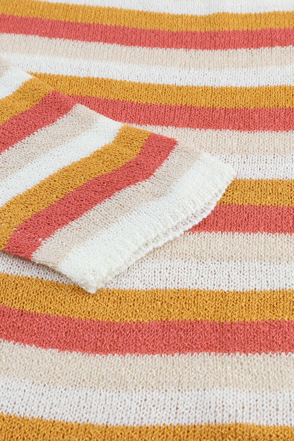 Orange Stripe Long Sleeve Knitted Sweater