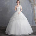 Customized Wedding Dress Style Bride Plus Size Flower Wedding Dresses Dreamy Full-sleeve Bridal Lace Up Dresses Ball Gowns