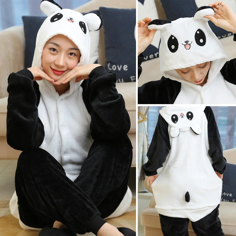 Kigurumi Totoro Panda Cartoon Onesies Kids Children Animal Pajamas Jumpsuits Women Men Sleepwear Onepiece Anime Cosplay Costumes