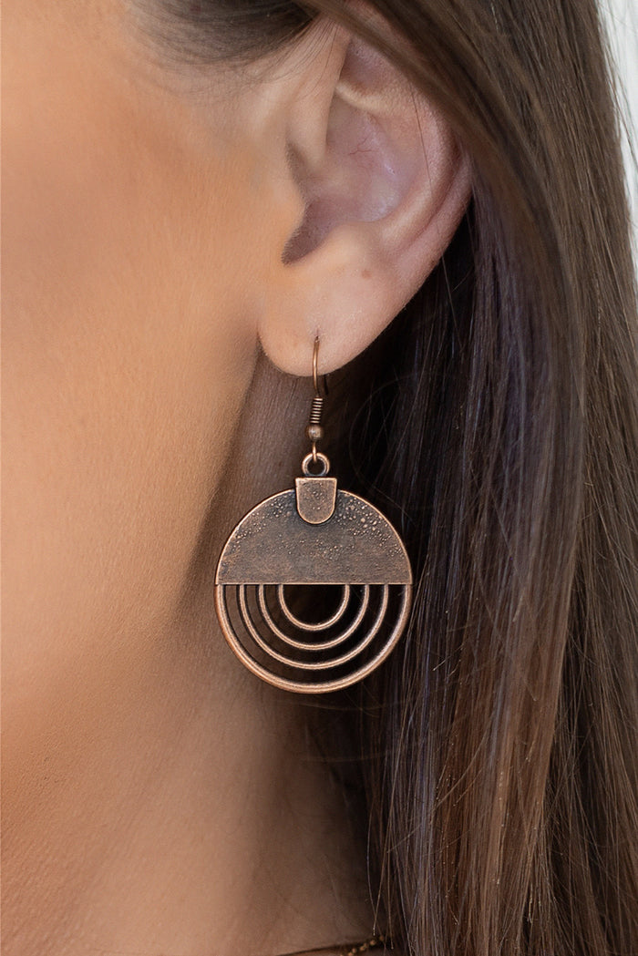 Brown Vintage Hollow Out Hook Earrings