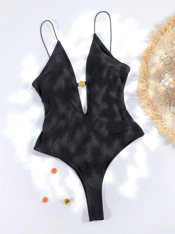 Rinabe Hollow Out One Piece Set Black Swimsuit Women Sexy Swimwear 2024 Bodysuit Female Summer Beachwear