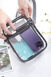 Black Transparent PVC Zipper Crossbody Bag