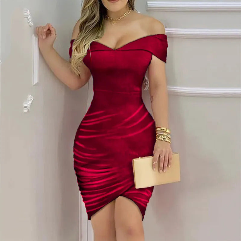 Lovely Party Dress Sexy Event Celebrity Wear Lady Girls Bodycon Wrap Corset Mini Dresses 2024 Summer Gown Off Shoulder Dress