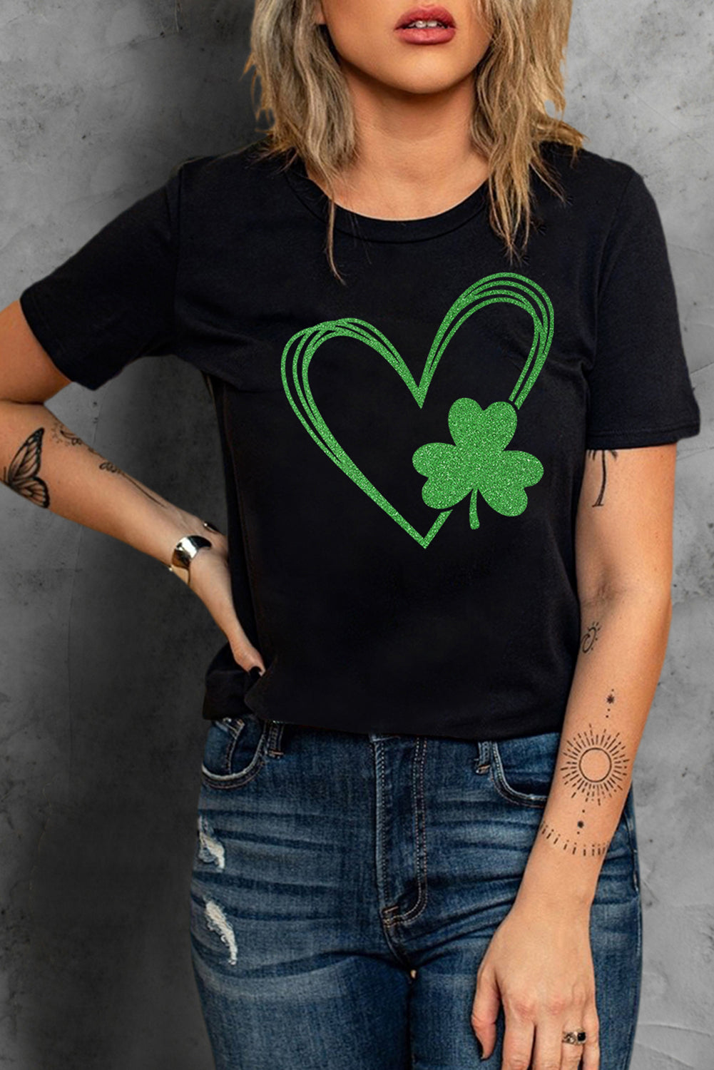 Black Clover Heart Shaped Graphic Tee