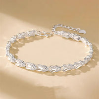 Hot 925 Sterling Silver Cute Buckle Side Chain Solid Bracelet for Women Men Charm Party Gift Wedding Fashion Jewelry