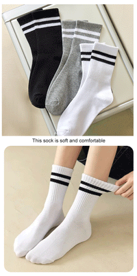 6/12 Pairs Women Mid Socks Solid Color Breathable Comfortable In Autumn Winter Sweat Absorbing High-Quality Casual Socks Sports