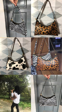 Summer New Shoulder Bags for Women High Quality Zebra Underarm Handbags PU Leather Leopard Armpit Purse Bag