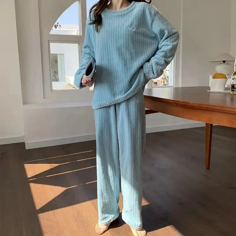 Winter Women's New Pajamas Homewear Suit Women's Fall and Winter Warm Clothes Coral Velvet Leisure Pajamas Padded Homewear