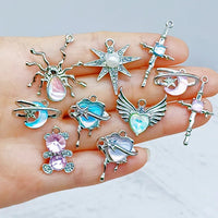 10pcs New Heart Enamel Charms Pink Fashion Y2K Style Pendants For Making DIY Handmade Findings Accessories Necklace Jewelry